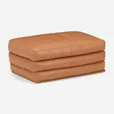Kevin Cordes, Ottoman, c. 1986, leather, walnut