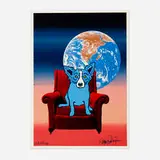 Space Chair by George Rodrigue, screenprint in colors, sold Nov 2023