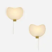 Jean Perzel, Sconces, pair, c. 1930, glass, brass, enameled aluminum
