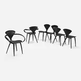Norman Cherner, Dining chairs, set of six, 1958 / 2005, 2010, lacquered wood