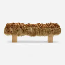 Ap Collection, Pied Bois Grizzly, 2021, polyester, sheepskin, textile, oak