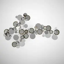 Raindrops wall sculpture by C. Jeré, c. 1970, chrome-plated and torch-cut steel, sold Nov 2023