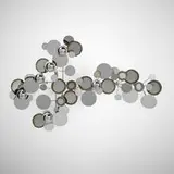 C. Jeré, Raindrops wall sculpture, c. 1970, chrome-plated and torch-cut steel