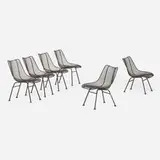 Russell Woodard, Sculptura chairs, set of six, c. 1965, enameled steel