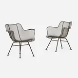Russell Woodard, Sculptura armchairs, pair, c. 1965, enameled steel