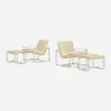 Modern, Armchairs and ottomans from the Bob Hope Residence, Palm Springs, pair
