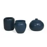 Marblehead Pottery, vases, two and a covered urn