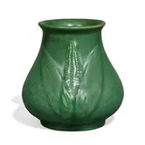 Hampshire Pottery, vase embossed with corn, shape number 15