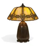 The Handel Lamp Co., table lamp with stylized foliate overlay decoration