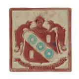 Iowa State College, Kappa Gamma Delta tile with luster glaze on red clay