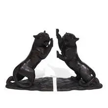 Genryusai Seiya, tiger bookends, pair, Japan
