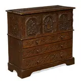 Charles S. Hall, carved mule chest