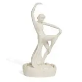 Cowan Pottery, elegant nude Loveliness flower frog in special Ivory glaze