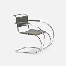 MR 534 by Ludwig Mies van der Rohe, 1927, chrome-plated steel, Eisengarn, stained beech, sold Apr 2018