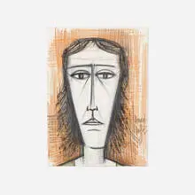 Bernard Buffet, Untitled, 1958, oil pastel and graphite on paper