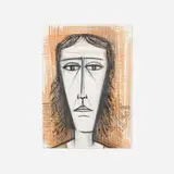Bernard Buffet, Untitled, 1958, oil pastel and graphite on paper