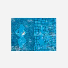Figures on Blue by William Copley, 1979, lithograph on paper, sold Apr 2018