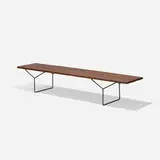 Harry Bertoia, bench, 1952, lacquered ash, enameled steel