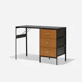 Steelframe desk, model 4111 by George Nelson & Associates, 1950, laminate, enameled steel, walnut, lacquered masonite, aluminum, sold Mar 2018
