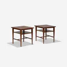 Directional nightstands model 1047, pair by Paul McCobb, 1954, mahogany, brass, sold Mar 2018