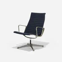 Aluminum Group lounge chair by Charles and Ray Eames, 1958, cast aluminum, vinyl, enameled aluminum, plastic, sold Mar 2018
