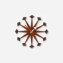 Diamond Points clock, model 2293 by George Nelson & Associates, 1961, walnut, enameled aluminum, lacquered ash, sold Mar 2018