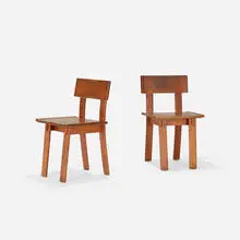 Russel Wright, chairs, pair, c. 1935, lacquered maple