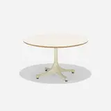 coffee table, model 5452 by George Nelson & Associates, 1954, laminate, enameled aluminum, sold Mar 2018