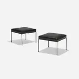 Paul McCobb, stools model 1305, pair, 1951, vinyl, enameled steel, rubber