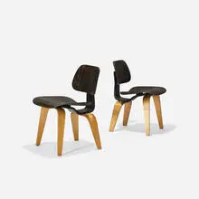 Charles and Ray Eames, DCWs, pair, 1945, birch plywood, rubber