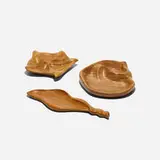 Russel Wright, collection of three Oceana bowls, 1935, olivewood, maple