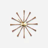 Spool wall clock, model 2239 by George Nelson & Associates, 1957, walnut, brass, birch, enameled aluminum, sold Mar 2018