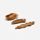Russel Wright, collection of three Oceana bowls, 1935, olivewood, maple