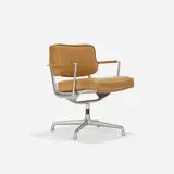Charles and Ray Eames, Intermediate Desk chair, model ES102, 1968, cast aluminum, leather, enameled steel