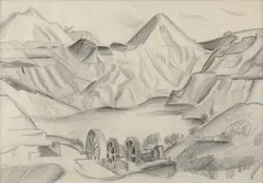 Adrian Allinson, Untitled, c.1950 pencil 38 x 52cm .