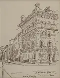 Adrian Maurice Daintrey, Untitled, pen and ink 34 x 24.5cm; Hertford Hotel