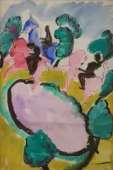 Vera Cuningham, Untitled, c.1938 both pen and ink and watercolour 56 x 38cm and 44 x 35cm (2) .