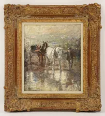 Untitled by Harry Fidler, oil on canvas 37 x 32cm, sold May 2021