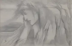 Simeon Solomon, Untitled, pencil 23 x 36cm