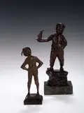 P Koiualezeus, A bronze figure of young Dutch boy,, on marble base
