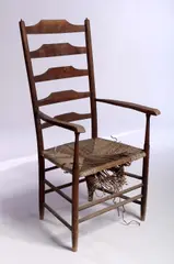 Charles Rennie Mackintosh, An oak ladder back armchair,, An oak ladder back armchair,