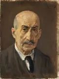 Max Liebermann, Selbstbildnis im Anzug, Büste en face, 1922, Öl auf Leinwand