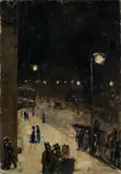 Lesser Ury, Berliner Straße bei Nacht