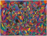 Adolf Hölzel, Dynamische Kreisrhythmen, Um 1930, Pastell auf Velourspapier