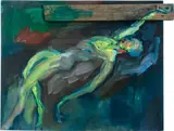 Rainer Fetting, Schwebender, 1984, Acryl und Holz auf Leinwand