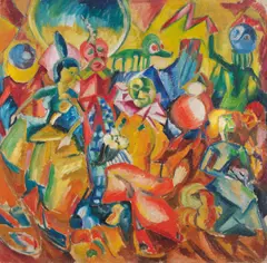 Georg Tappert, Groteske II, Um 1919, Öl auf Leinwand