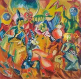Georg Tappert, Groteske II, Um 1919, Öl auf Leinwand