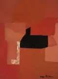 Composition rouge, noir et blanc by Serge Poliakoff, 1957, Öl auf Holz, sold Nov 2009