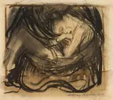 Tod mit Frau im Schoß by Käthe Kollwitz, 1921, Kohle und Kreide in Braun auf Bütten, sold Jun 2010