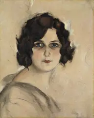 Christian Schad, Marcella, 1923, Öl auf Leinwand, auf Hartfaserplatte aufgezogen